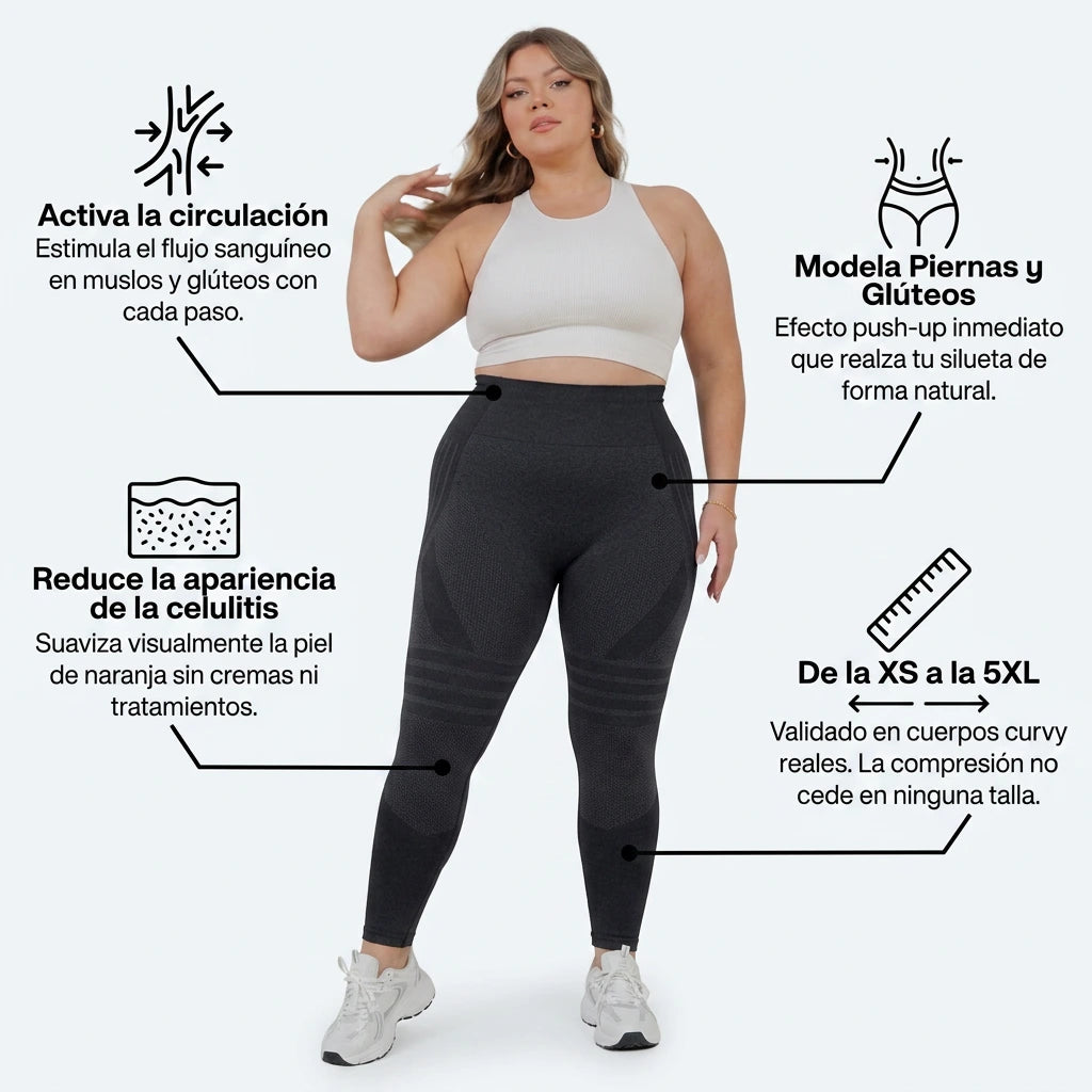 Leggings Beelari 3D efecto push-up gluteos mujer talla grande celulitis antes despues